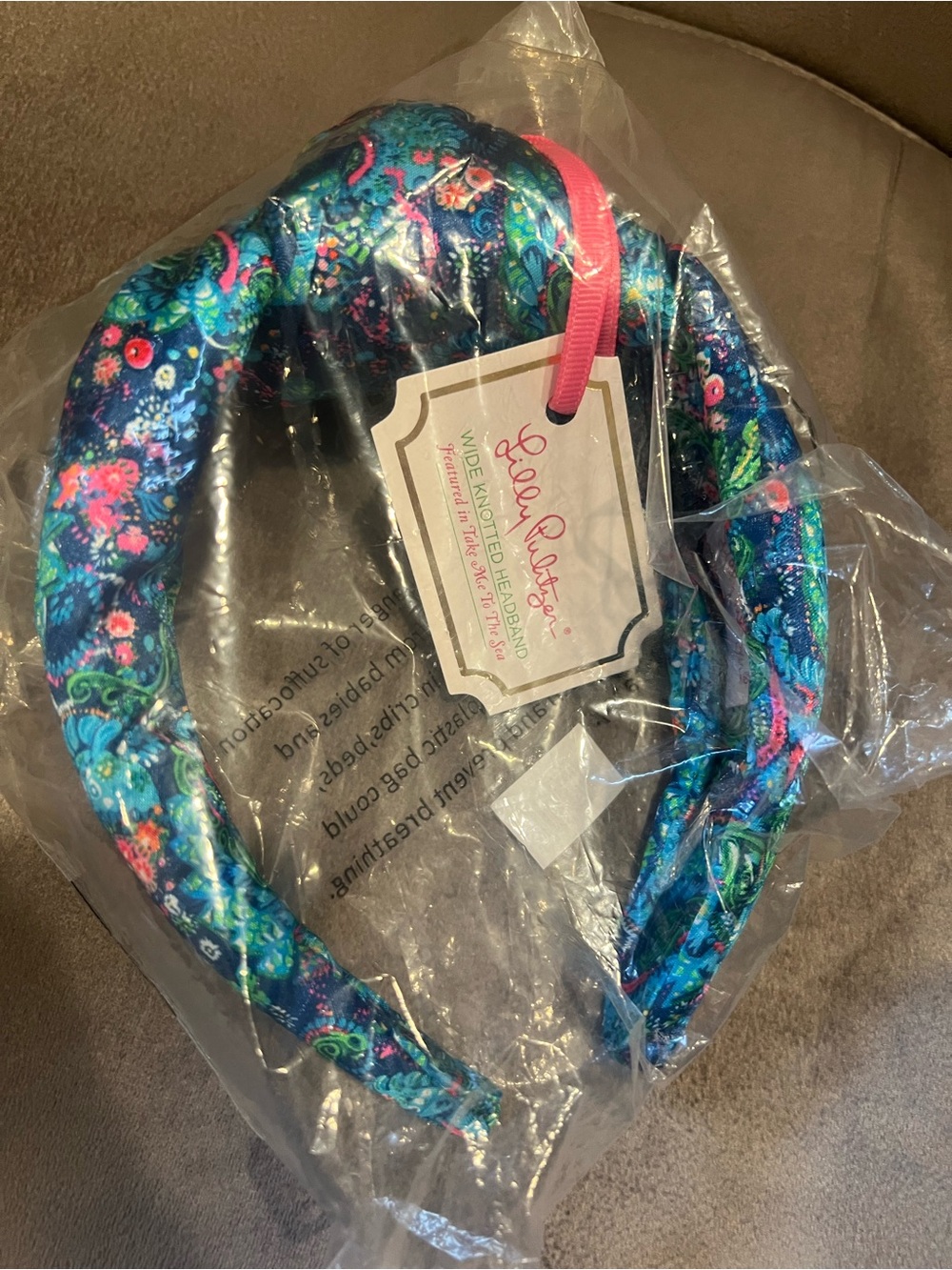 Lilly Pulitzer Teal and Pink Floral Padded Headband
